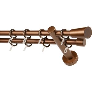 GARESA Gardinenstange »CLASSICO MOLIS«, 2 läufig-läufig, Wunschmaßlänge, Vorhanggarnitur, verlängerbar, Wandmontage, Keil, mit Ringe und Haken