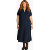 Tommy Hilfiger Curve Midikleid »CRV LYOCELL OPEN-NK MIDI DRESS«, in Großen Größen, Logostickerei, V-Ausschnitt
