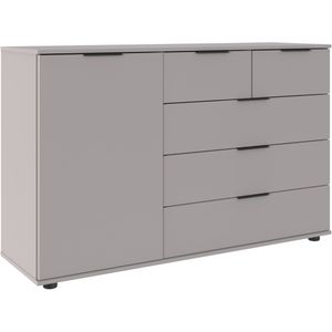 Wimex Kombikommode »Tilburg, Sideboard 130x43x83cm, Made in Germany«, mit schwarzen Metallgriffen, Stauraum hinter 1 Tür und in 5 Schubladen