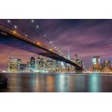Papermoon Fototapete »Photo-Art MICHAEL ZHENG, BROOKLYN BRIDGE NACHTS«