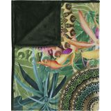 hip Plaid »Yissa«, Sehr Weich, Kuscheldecke, 130x160 cm, Wendeoptik, Mandala, Ocker, Grün