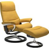 Stressless® Relaxsessel »View«, (Set, Relaxsessel mit Hocker), mit Signature Base, Größe M,Gestell Schwarz