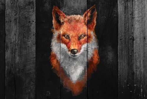 Architects Paper Fototapete »Atelier 47 Polygon Fox 2«, Holz, Vlies, Wand, Schräge, Decke
