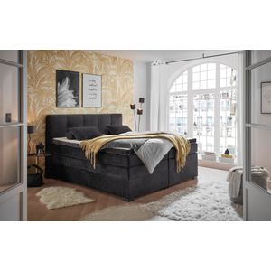 ED EXCITING DESIGN Boxspringbett »Fanes mit Komforteinstiegshöhe von 73cm«, erhältlich in 180x200cm, inkl. Bettkasten und Visco-Topper