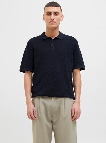 Jack & Jones Kurzarmpullover »JJEGEORGE KNIT POLO SS SN«, mit Polo Kragen