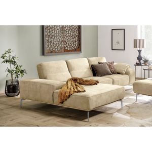 W.SCHILLIG Ecksofa »run, Designsofa, bequem, L-Form«, mit elegantem Holzsockel, Füße in Chrom glänzend, Breite 299 cm