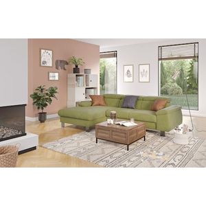COTTA Ecksofa Komaris, Ecksofa, wahlweise mit RGB-LED-Beleuchtung und Bettfunktion/Bettkasten