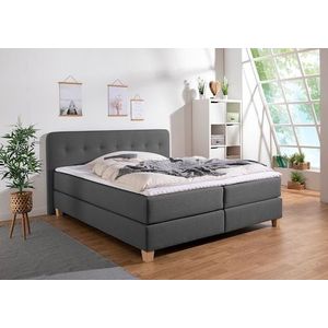 Home affaire Boxspringbett »Fargo«, inkl. Topper, in 3 Matratzenarten, in Samt- oder Strukturstoff