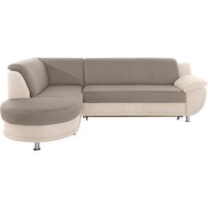 TRENDMANUFAKTUR Ecksofa »Rondo 3, zeitlos und bequem, Materialmix, breite Armlehnen, L-Form«, wahlweise mit Federkern für mehr Komfort, wahlweise mit Bettfunktion