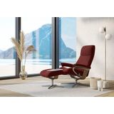 Stressless® Relaxsessel »View«, (Set, Relaxsessel mit Hocker), mit Hocker, mit Cross Base, Größe S, M & L, Holzakzent Eiche