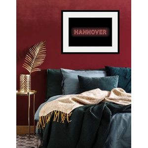 queence Bild »HANNOVER LIGHTS«, Städte-Schriftzug, (1 St.), HD Premium Poster-Druck inkl. Holzrahmen