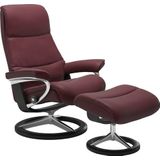 Stressless® Relaxsessel »View«, (Set, Relaxsessel mit Hocker), mit Signature Base, Größe L,Gestell Schwarz