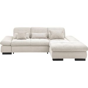 set one by Musterring Ecksofa »SO4100 V«, mit verstellbaren Kopfteilen, wahlweise mit Funktionen, Cord-Bezug