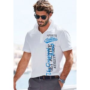 John Devin Poloshirt, mit großem Druck vorn aus Baumwoll-Piqué