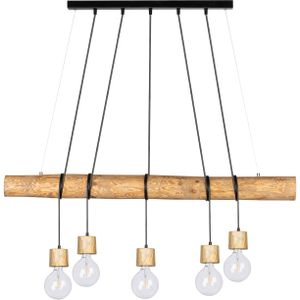 SPOT Light Pendelleuchte »TRABO PINO«, 5 flammig, Leuchtmittel E27  Leuchtmittel wechselbar, Hängeleuchte, Holzbalken aus massivem Kiefernholz Ø 8-12 cm