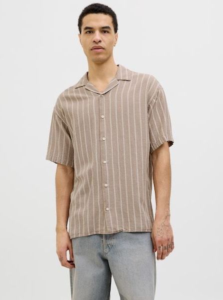 Jack & Jones Kurzarmhemd »JJEENZO STRIPE RESORT SHIRT SS SN«, mit Streifen Muster