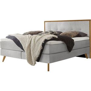HASENA Boxspringbett Nordic, inkl. Topper, Kopfteilrahmen und Füsse aus massiver Eiche