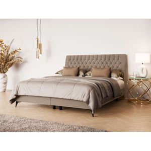 Leonique Polsterbett »SYDNEE mit Matratze und Topper, in 2 Breiten (160 und 180 cm)«, Boxspringbett mit Kopfteil, Bettkasten, Matratze (BFK/TFK) und Topper