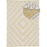 carpetfine Teppich »Kelim Durry«, rechteckig, 5 mm Höhe, Handweb, geometrisch, Hoch-Tief Effekt, handgewebt, reine Baumwolle