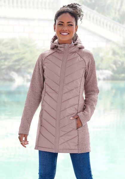 Vivance Steppjacke, mit Kapuze, mit Strickfleece-Ärmeln