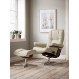 Stressless® Relaxsessel »Mayfair«, (Set, Relaxsessel mit Hocker), mit Hocker, mit Cross Base, Größe S, M & L, Holzakzent Braun