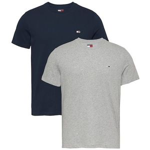 Tommy Jeans Rundhalsshirt »TJM XSLIM 2PACK JERSEY TEE EXT«, (Packung, 2er-Pack), Logostickerei, 2Pack