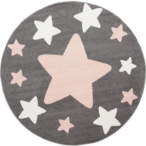 Paco Home Kinderteppich »Capri 330«, rund, 11 mm Höhe, Kurzflor, Motiv Sterne, Pastell-Farben, Kinderzimmer