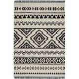 LUXOR living Teppich »Ovada 3«, rechteckig, 25 mm Höhe, modernes schwarz/weiß Design, mit Fransen