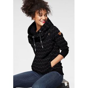 Ragwear Sweater »GRIPY BUTTON CHEVRON O«, Hoodie mit hochschießendem Schalkragen mit Zierknopfbesatz
