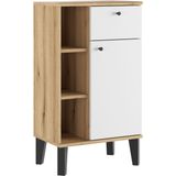 INOSIGN Midischrank »Oslo, Badschrank mit Knopfgriff, Schrank im skandinavischen Design«, in der Türfarbe Weiß oder Grau verfügbar, ausreichend Stauraum