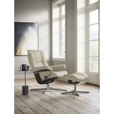 Stressless® Relaxsessel »Mayfair«, (Set, Relaxsessel mit Hocker), mit Hocker, mit Cross Base, Größe S, M & L, Holzakzent Wenge