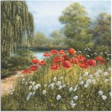 Artland Wandbild »Mohnwiese am See«, Blumenwiese, (1 St.), als Alubild, Outdoorbild, Leinwandbild, Poster in verschied. Größen