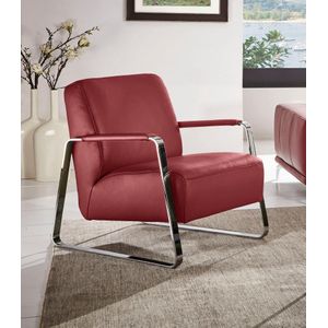 W.SCHILLIG Cocktailsessel »quadroo Designsessel, Loungesessel«, mit bezogenen Armlehnen, Gestell in Chrom glänzend