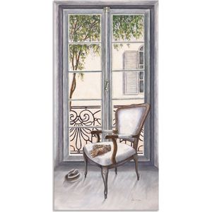 Artland Wandbild »Sessel vor einem Fenster«, Innenarchitektur, (1 St.), als Alubild, Outdoorbild, Leinwandbild, Poster, Wandaufkleber