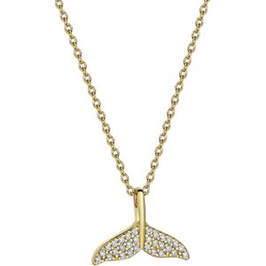 Firetti Kette mit Anhänger »Schmuck Geschenk Silber 925 Halsschmuck Ankerkette Anhänger Walflosse«, Made in Germany - mit Zirkonia (synth.)