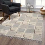 Carpet City Hochflor-Teppich »VALENCIA 950«, rechteckig, 20 mm Höhe, Läufer, Boho-Stil, Hochtief-Muster/ 3D-Effekt, mit Fransen