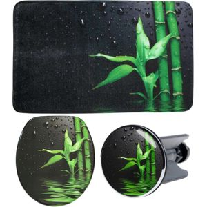 Sanilo Badaccessoire-Set »Virella«, (Komplett-Set, 3 tlg.), bestehend aus WC-Sitz, Badteppich und Waschbeckenstöpsel