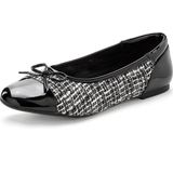 LASCANA Ballerina, in Hahnentritt-Optik, Freizeitschuh, Slipper, Slip-In, Halbschuh VEGAN