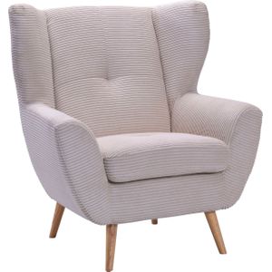 exxpo - sofa fashion Sessel »ALVESTA, Ohrensessel, Loungesessel mit hohem Sitzkomfort«, gemütliche Rückenlehne, mit Knopfheftung und hohen Holzfüßen, in Cord