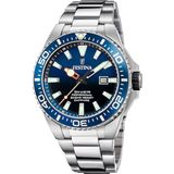 Festina Taucheruhr »Diver Collection«, Armbanduhr, Quarzuhr, Herrenuhr, Edelstahlarmband, Datum, Saphirglas