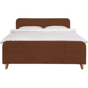 TOM TAILOR HOME Boxspringbett »NORDIC BOX«, mit Knopfheftung im Kopfteil und Fußteil, Füße in Buche natur
