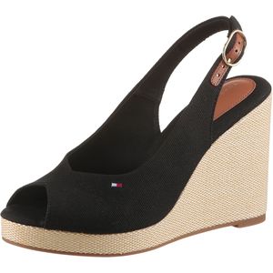 Tommy Hilfiger High-Heel-Sandalette »FLAG HIGH WEDGE ESPAD SLINGBACK«, Sommerschuh, Partyschuh, Keilsandalette, in schmaler Form