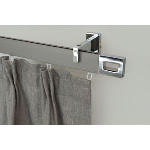 GARESA Gardinenstange »FLAT«, 1 läufig-läufig, Wunschmaßlänge, Rechteckprofil, Wandmontage, perfekter Lauf, modern, verlängerbar