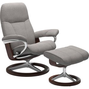 Stressless® Relaxsessel »Consul«, (Set, Relaxsessel mit Hocker), mit Hocker, mit Signature Base, Größe M, Gestell Braun