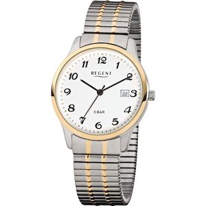Regent Quarzuhr, Armbanduhr, Herrenuhr, Damenuhr, Datum, Flexband, Zugband