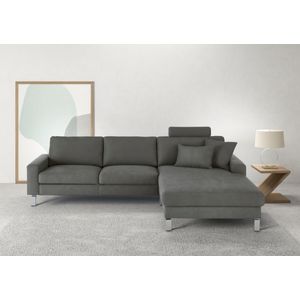 3C Candy Ecksofa »Lecce, wahlweise PUR-Schaumstoff oder Tonnentaschenfederkern«, Bett im 2,5-Sitzer, teilmotorische Schlaffunktion im Longchair, L-Form
