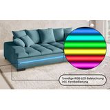 Mr. Couch Big-Sofa »Haiti II RGB-LED«, RGB-LED Beleuchtung, mit Handwerklich gearbeiteter Komfort-Steppung
