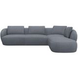 FLEXLUX Ecksofa »Torino, rund, L-Form, Sofa-Ecke mit Ottomane«, Modernes, organisches Sofa-Design, Kaltschaum, Wellenunterfederung