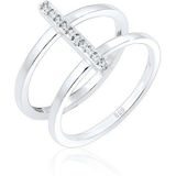 Elli Fingerring »GLas Kristalle Weiß 925 Sterling Silver«
