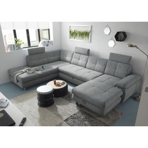 ED EXCITING DESIGN Wohnlandschaft »Alba U-Form«, mit Bettfunktion, Bettkasten, Kopfstützen, Armteilverstellung